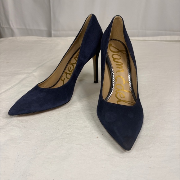 Sam Edelman Shoes - Sam Edelman Women's Hazel Pointed Toe High-Heel Pumps Shoes Suede Navy Size 6